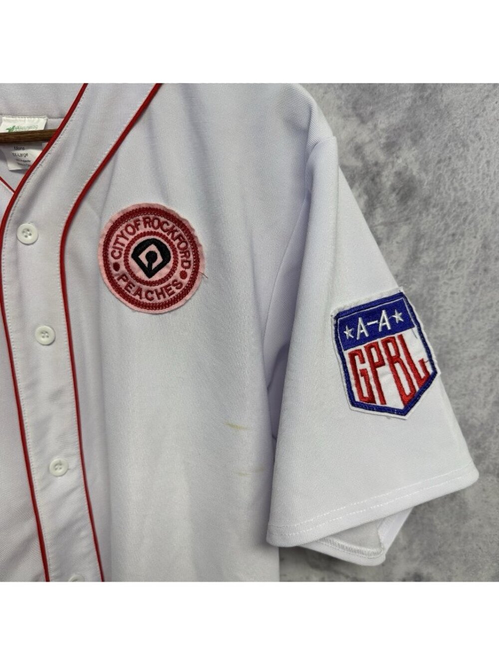 Vintage City of Rockford Peaches Jersey Mens 2XL Baseball